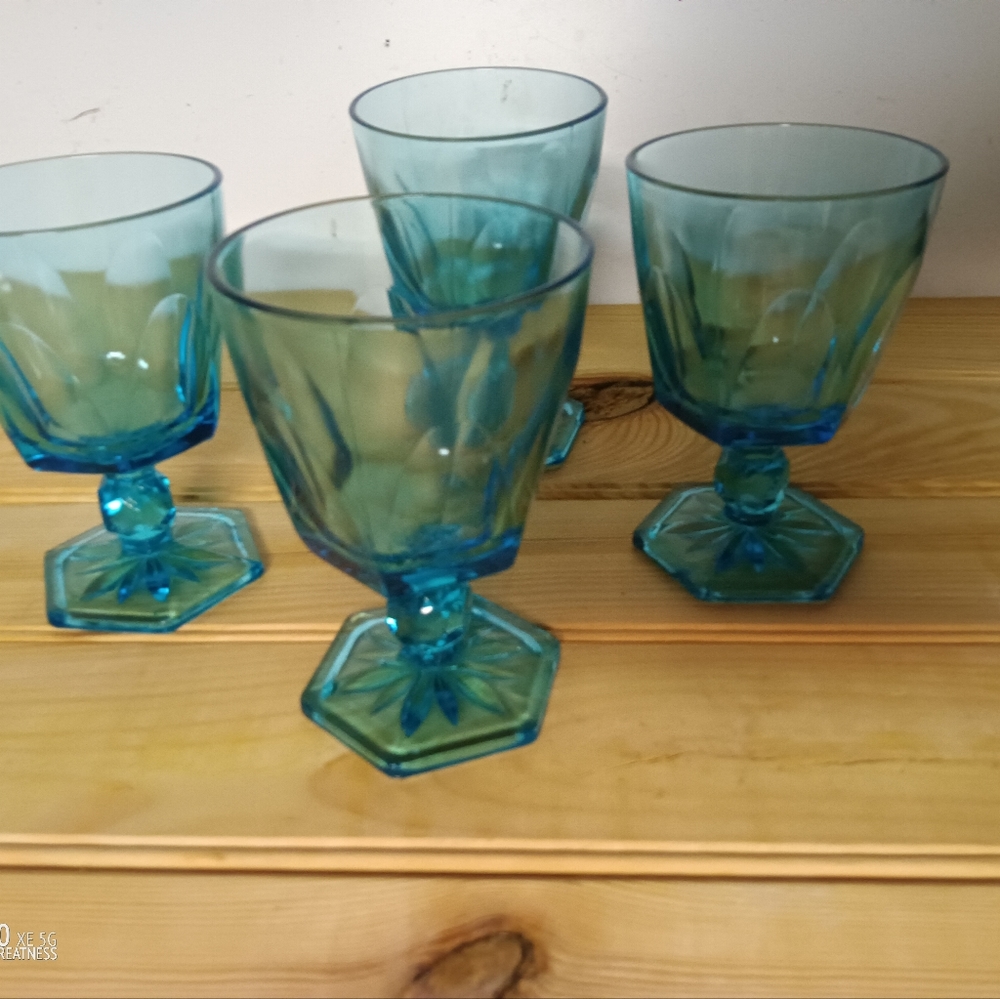 Anchor Hocking aquamarine glasses